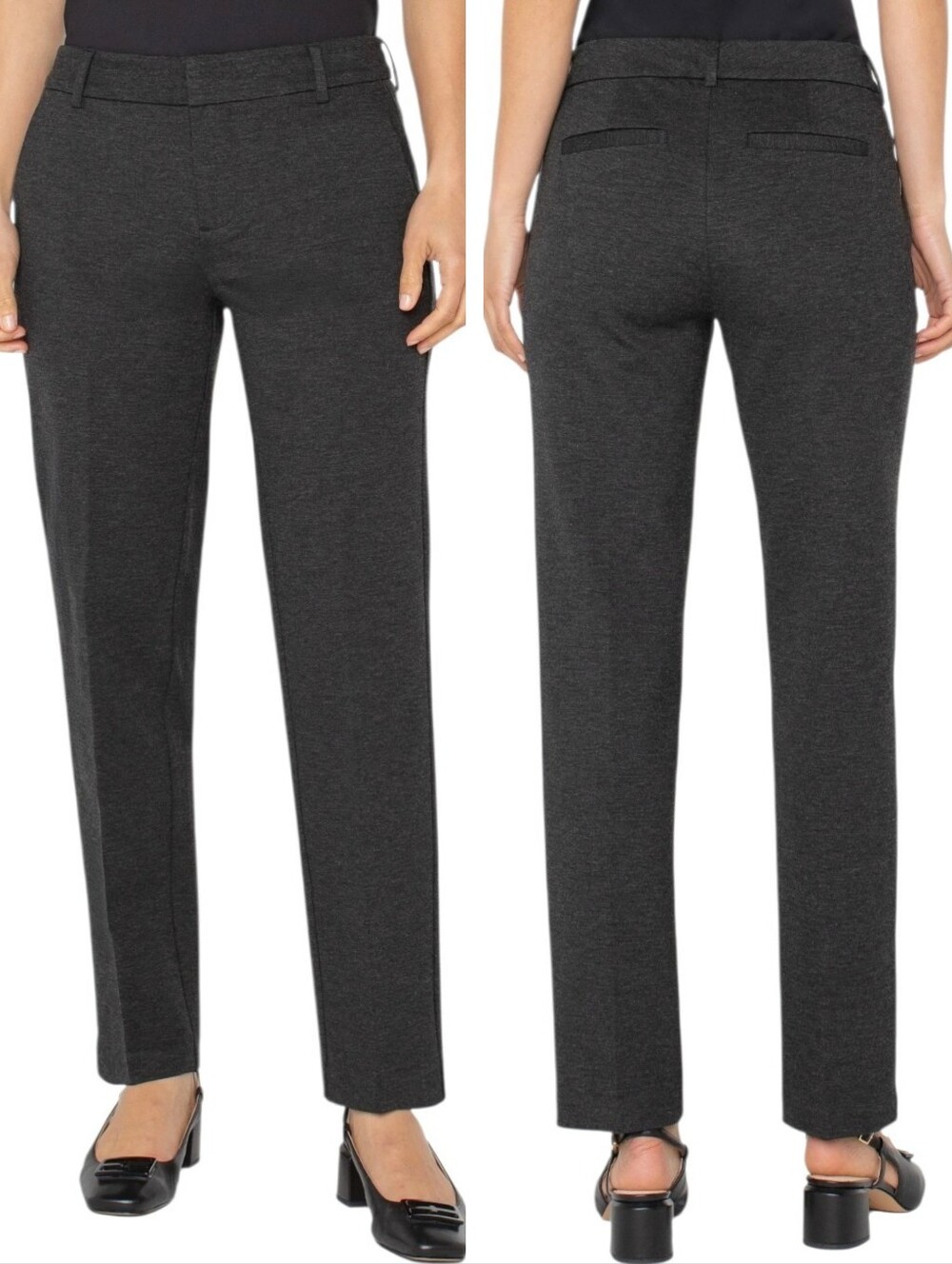 Liverpool Kelsey Trouser in Heathered Charcoal